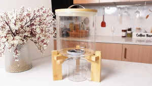5l/8l Glass Rice Dispenser Rice Storage 5/10kg Grain Cereal Canister Bamboo Rice Waterproof Sealed