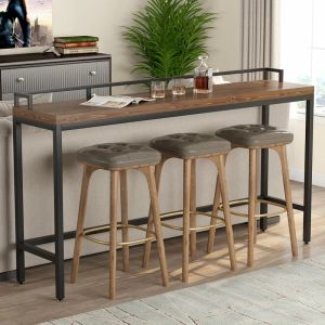American-Style Country Solid Wood Bench Narrow Table Loft Bar Counter For Home Small Apartment Wall Bar Several Console Tables High Bar Table