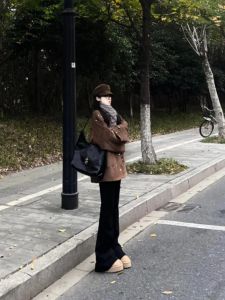 Ultra Long Bell Bottom Jeans Women High Waist Elastic Slimming Black 180cm Tall Cotton Stretch Denim Casual Style Jeans