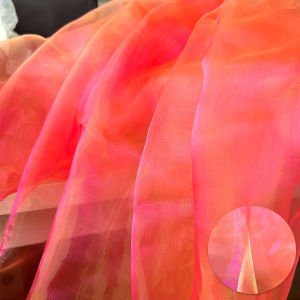 100x150cm Ombre Chiffon Organza Dual-Tone Gradient Sheer Fabric for Couture Bridal Gowns Luxury Home Drapery DIY Crafting Supply