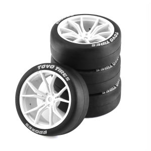 RS | RC Drift Tires and Plastic Wheels Rims Rally Racing Tyres 12mm Hex for 1:10 Scale On Road Touring Street Car Tamiya HPI KYOSHO