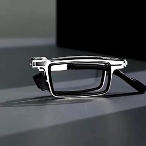 Business Men Reading Glasses Foldable Metal Frame Anti-Blu-ray Graded Glasses for Farsighted For Men Women