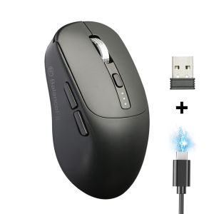 Wireless Rechargeable Mouse with Power Display Bluetooth-Compatible Gaming Mouse (Tri-Mode: BT1/BT2+2.4Ghz) Ergonomic Mice