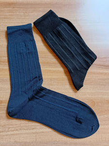 Foreign Trade Original Order Men Mercerized Cotton Socks Knee Socks Business Formal Wear Gentleman Pure Color Sweat-Absorbent Breathable Non-Stinky Feet