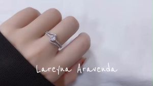 Lareyna Aravenda Cincin Wanita S925 Korea Twist Mid Kristal Crystal CC042