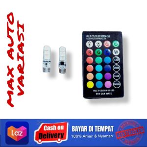 LAMPU LED T10 MOBIL MOTOR RGB 6 MATA JELLY 5050 SMD 16 WARNA + REMOTE