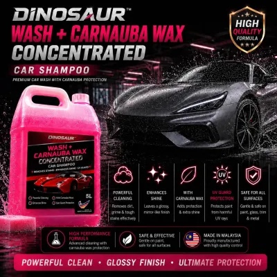Dinosaur Wash + Carnauba Wax Premium Car Shampoo 5 Litre