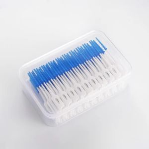 Interdental Silicone Brushes Dental Toothpicks 40/100 Units Oral Cleaning Tools with Thread for Teeth Cleaning