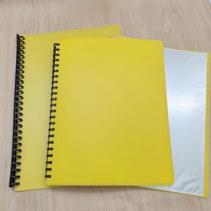 Spiral-Bound Clear Books A4 & FC Sizes- 20 Pockets -Transparent Document Holders for Office School Business Available in Various Colors