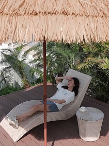 Folding Garden Umbrella Beach Umbrella - Waterproof Outdoor UV Sunshade with Base Durable Canopy for Patio Pool Backyard