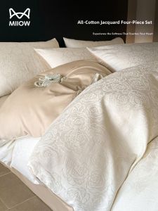 MiiOW | Bộ Đồ Chăn Ga Gối Bằng Cotton Sátin Cao Cấp
