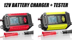foxsur | FOXSUR 12V 6A FTC-1206 Smart Car Battery Charger 2 in 1 For Motor Car Repair Mode LCD Display AGM LiFePO4 Lead Acid