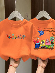 Spongebob Letter Print Pure Cotton Loose T-Shirt