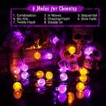 1pc 12m 100 LED Halloween Purple&Orange Bubble Ball Solar String Lights With 8 Modes For Home Garden Balcony Halloween Decor. 