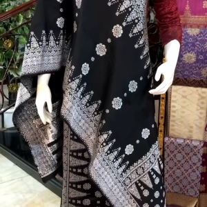 SONGKET PALEMBANG CANTIK MANIS EXCLUSIVE GEBENG MAROON SILVER MEWAH / SONGKET TENUN ORI PALEMBANG