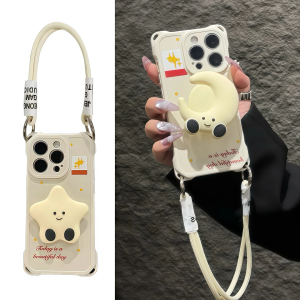 เคสโทรศัพท์แบบครอบเต็มพร้อมขาตั้งรูปดาวน่ารักสำหรับ Apple 16promax Huawei Mate60pro สร้างสรรค์ Pura70 น่ารัก OPPO Reno13 Vivos20 Honor 300 ด้านล่างสี่มุมป้องกันการตกหล่น