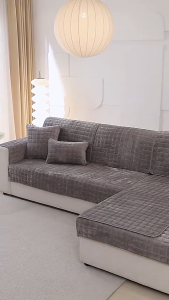 Elegant Velvet Sofa Cover Set - High-Quality Quilted Slipcovers for 3-Seater/4-Seater Sofas