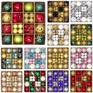 44Pcs/Box Christmas Balls Decoration Pendant Xmas Tree Hanging Balls Ornament Party Home Room Decor Navidad New Year 2025 Gifts