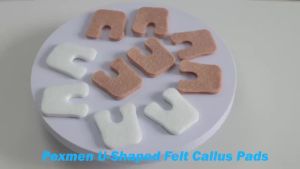 Pexmen 2/4Pcs U-Shaped Felt Callus Pads for Rubbing on Shoes Reduce Foot and Heel Pain Prevent Blister Self-Stick Pedi Cushions