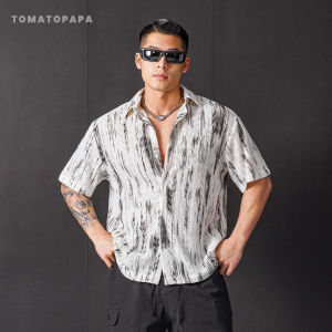 TOMATOPAPA Summer 2025 Casual Short Sleeve Shirt Turn-down Collar Japanese Style Loose Top for Travel And Vacation