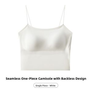 Miiow | Nude Sensation One-Piece Womens Tank Top Bra Base Layer Outerwear Anti-Light Strapless Tube Top Nylon Spandex Blend Pure Color