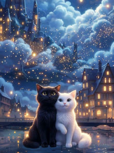 Huacan New Arrivals 2026 Diamond Painting Cat Castle Diamond Mosaic Animal Flower Complete Kit Handmade Gift