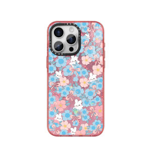 Benefit Blue Flower Butterfly Knot Rabbit 17 Magnetic Absorption Phone Case for iPhone 16 pro Max Apple 15 pro Crystal Shield Anti-Fall Colorful Frame