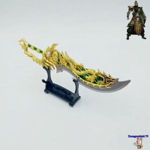 Mô hình sưu tầm Tam Quốc Chí Quan Vân Trường Quan Vũ Kim Long Yển Nguyệt đao 22cm kim loại