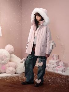 LOVESASAKIDS | Warm Thick Detachable Fur Collar Double Layered Parka