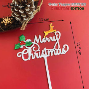 [COD] cake Topper AKRILIK / Cake topper MERRY CHRISTMAS / Hiasan kue Selamat hari natal / Topper kue Natal / Dekorasi kue natal / Hiasan Cupcake natal
