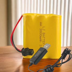 ถ่านรถบังคับ ถ่านชาร์จ 3.6V 3800 mAh NI-MH ปลั๊กแบบ SM พร้อมสายชาร์จ USB น้ำหนัก สำหรับใช้กับรถบังคับ รูปทรง การออกกำลังกาย และอาการปกติความแห่งชาติ