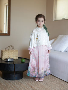 Sweet Style Hanfu Childrens Clothing Set for Girls Yangmei Home GGYM Spring Autumn New Two-Piece Set Trendy Kids Outfits