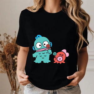 Sanrio | Hangyodon Candy Time Print Cotton T Shirt for Women Casual Comfortable Everyday Wear Short Sleeve Soft Breathable Top
