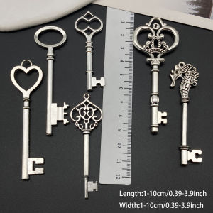 Steampunk DIY Kit: 3/6 Aged Silver Keys (3-5cm) for Gothic Necklace & Earring Designs