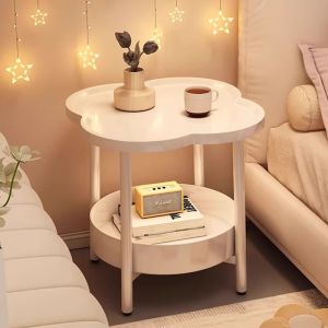 Movable Cremy Style 4-leaf Clover Design Bedside Table