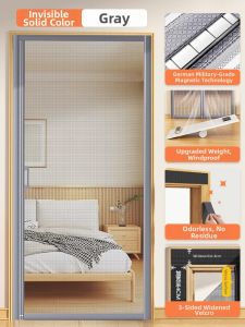 YIMING | Anti-mosquito Invisible Ventilation Door Curtain with Strong Magnetic Strips