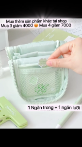 Túi bút nắp gập hộp đứng 4 ngăn cỡ lớn tiện lợi bóp viết vải 2 lớp chống nước trơn pastel xinh rẻ đẹp mới lạ đa năng quà tặng học sinh cute