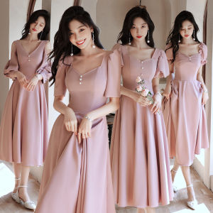 Female Evening Dress Bridesmaid Wedding Girlfriend Sisters Group Show Thin Cover Belly Medium Long Beautiful Dresses For Women