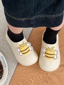 Casual EVA Flat Sandals Womens Head Cover Slippers Thick Bottom Adorable Little Bee Big Head Shoes Spring Summer Outdoor Wear