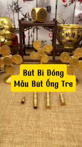Bút Bi Ống Tre Bằng Đồng Quà Tặng Ý Nghĩa Có Thể Thay Ngòi Bút ( Mực Đen) Tháo Rời Được