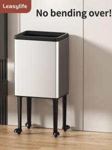 8L/12L/15L Non-bending High-Step Trash Can Stainless Steel Open Type Suitable for Home Kitchen Restaurant Office Hotel High-end Luxury