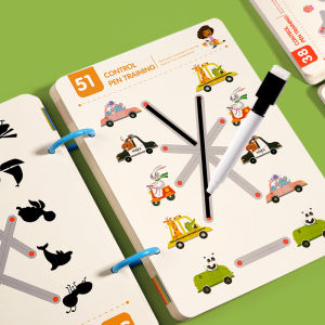 Montessori Writing Control Training Book Reusable Magical Tracing Workbook Practice Book Children Drawing Education Stationery