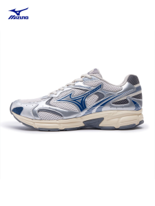 Mizuno Mens Womens Silver Running Shoes Retro Sports Sneakers SPEED 2K Autumn Winter Running Shoes Mesh Upper Anti-slip Rubber Sole