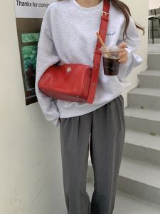 Fatty Red Crossbody Bag Womens High Quality Texture 2024 New Style Korean Fashion Single Shoulder Bag Soft PU Leather