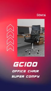 Gamen Kursi Kantor / Gaming Office Chair GC100 Tahan Berat 150 Kg Load bearing black Garansi 1 Tahun