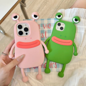 EOENKK | Lovely Frog 3D Cartoon Phone Case for iPhone 17 16 15 14 13 12 11 Pro Max iPhone X XS XR iPhone 6 7 8 Plus Soft Silicone Cover