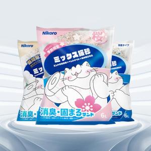 Nikoro Cat Litter Mixed Tofu Bentonite 2.5kg 6L Jasmine Cherry Blossom Fragrance Cat Sand for Digital Accessories Mobile Phone Decorations