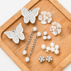 18Pcs/Set Shoes Charms Shoe Flower Crystal Diamond Butterfly Jewelry Removable Shoe Buckle Shoe Chain for Hole Rubber Clogs