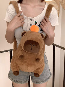 2024 New Capybara Plush Shoulder Bag Cartoon Toy Doll Backpack Crossbody Bag Soft Casual Leisure Youth Summer Animal Print