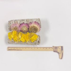 SI White Sage with Decorated Paper  Flower Brings Positive Energy Open the Heart.